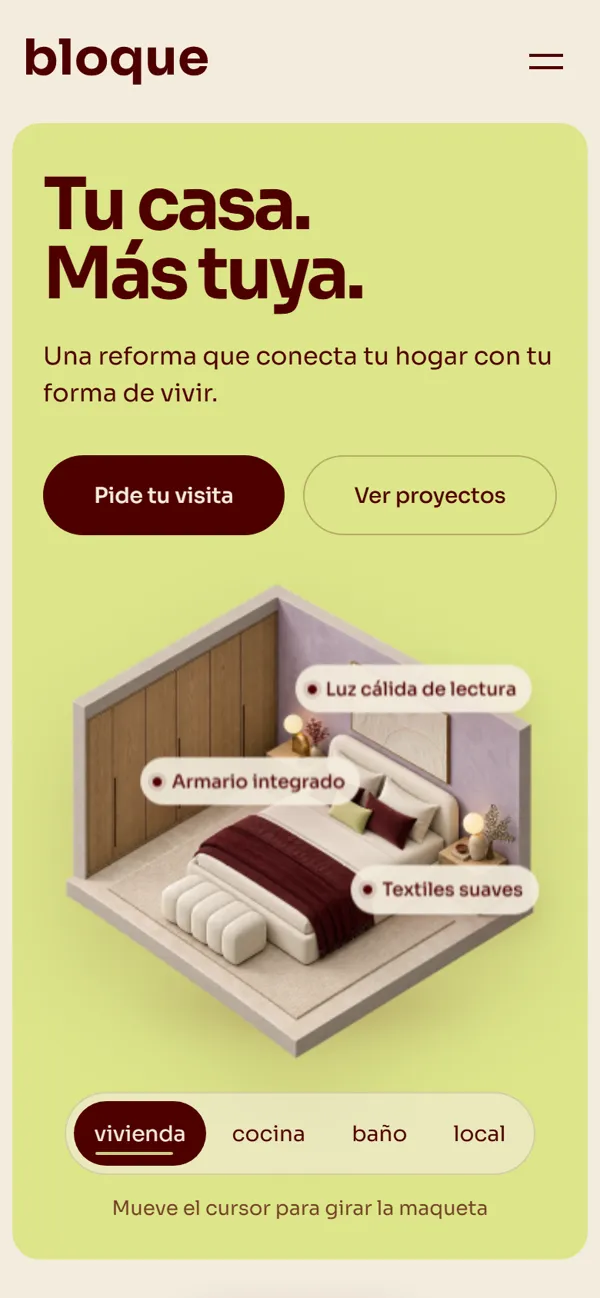 Bloque reformas en el móvil