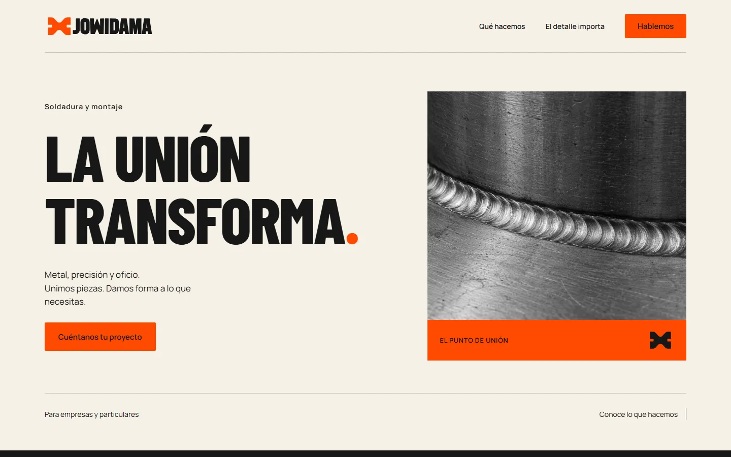 Web de Jowidama en el escritorio