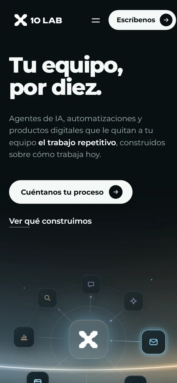 X10 LAB en el móvil