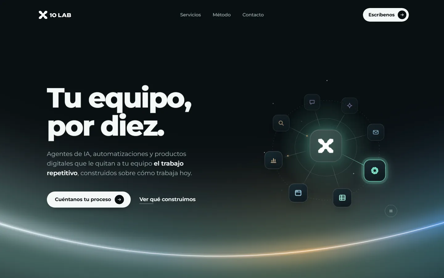 Web de X10 LAB en el escritorio