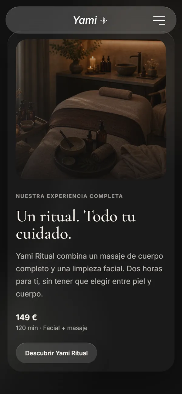 La web de Yamibellezaa en el móvil